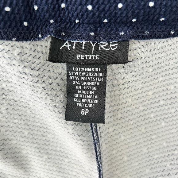 ATTYRE Women’s Skort Stretch PullOn Tennis Golf Pickleball PolkaDot Blue/Wht. 6P - Picture 7 of 9